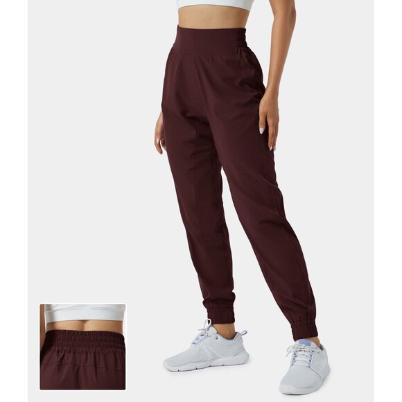 Halara Elastic Waistband Burgundy Maroon Xl Jogger - Picture 1 of 6